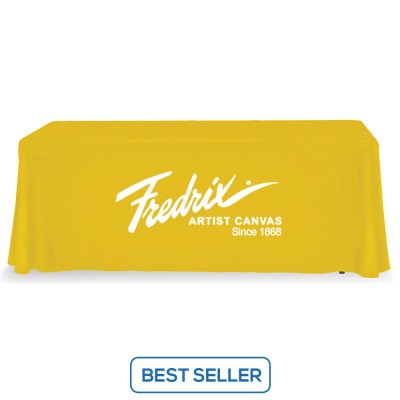 Yellow Table Throw 1 Color Logo Print 6 ft. or 8ft. ( 3-sided or 4-sided option)